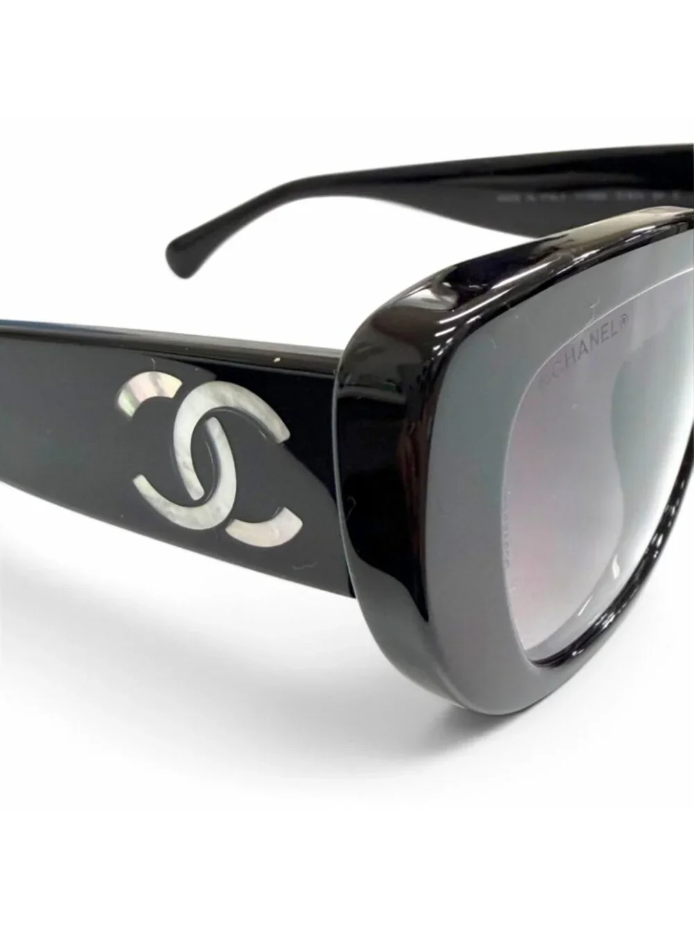 Chanel 26C Butterfly Shape Sunglasses Shell CC Logo Model Black Eyewear